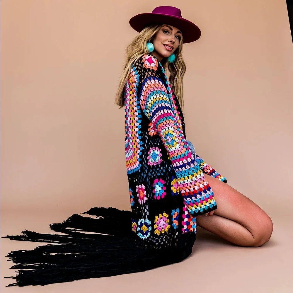 Crochet Fringe Cardigan - Picture 4 of 6